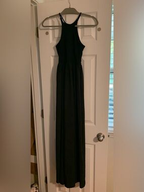 Classic Black Halter Maxi Dress